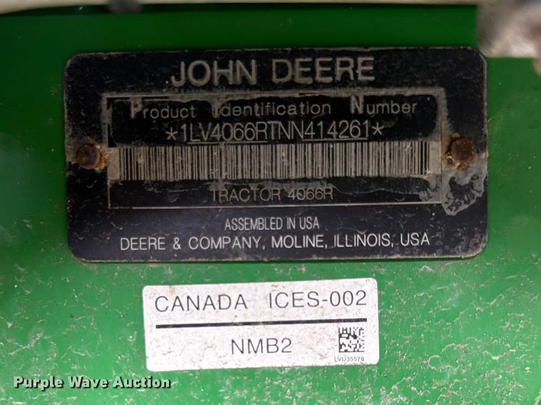 image for item YA3167 2022 John Deere 4066R MFWD tractor