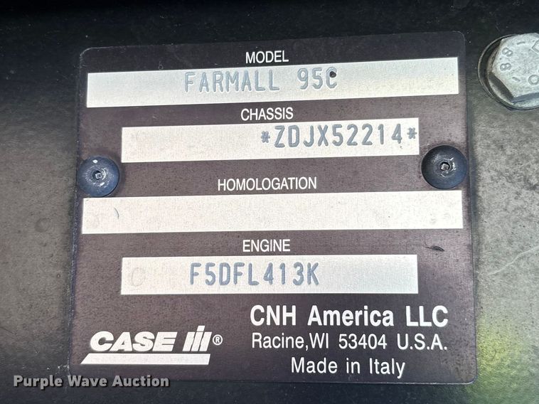 image for item YA3217 2013 Case IH Farmall 95C MFWD tractor