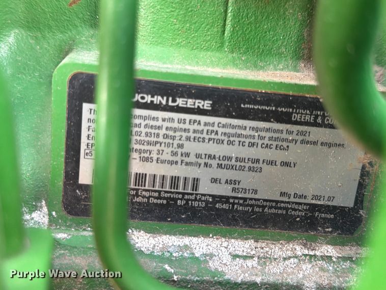 image for item YA3321 2021 John Deere 5075E MFWD tractor