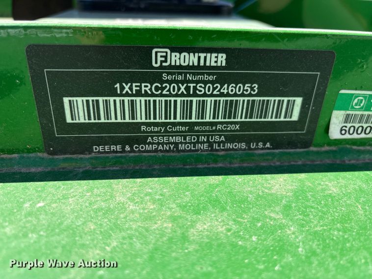 image for item YA3325 2025 Frontier RC2060 rotary mower