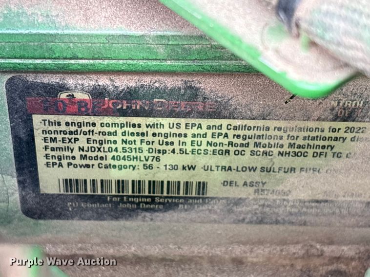 image for item YA3380 2022 John Deere 5100E MFWD tractor