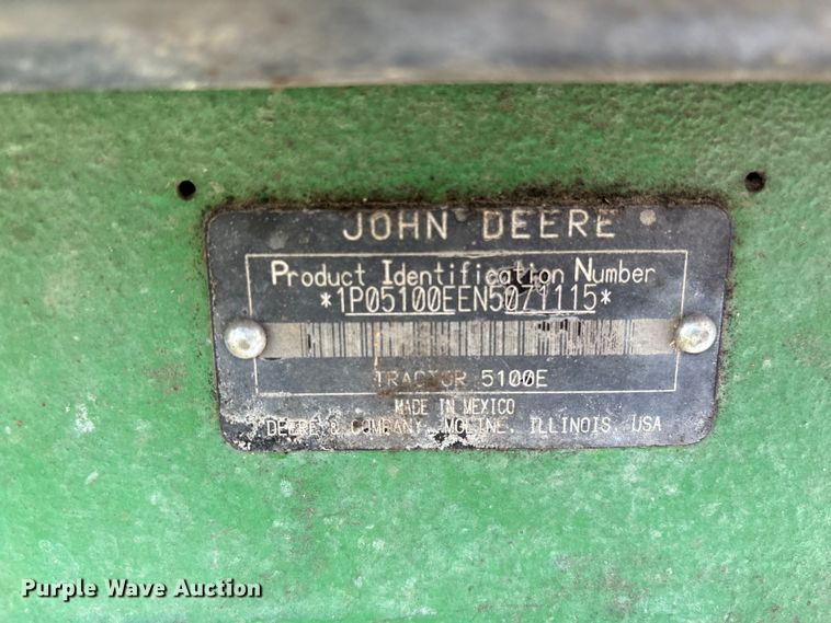 image for item YA3380 2022 John Deere 5100E MFWD tractor