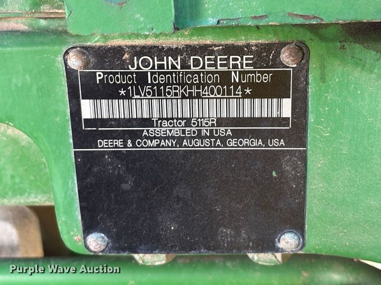 image for item YA3416 2017 John Deere 5115R MFWD tractor