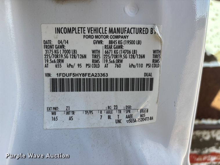 image for item DT0227 2015 Ford F550 bucket truck