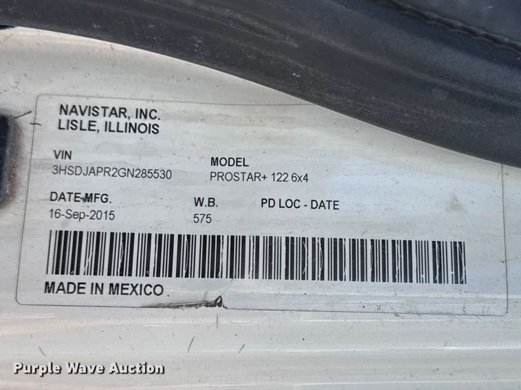 image for item DZ4456 2016 International ProStar Plus semi truck