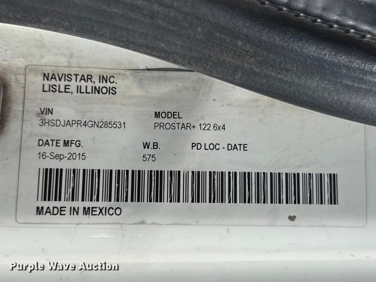 image for item DZ4457 2016 International ProStar Plus semi truck