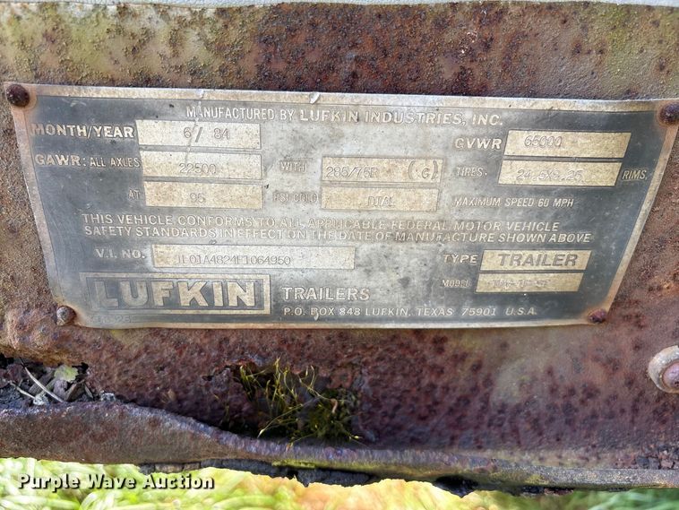 image for item EF1071 1984 Lufkin dry van trailer