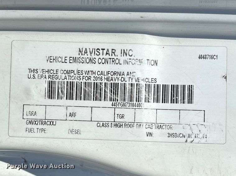 image for item EM0094 2016 International LF687 semi truck