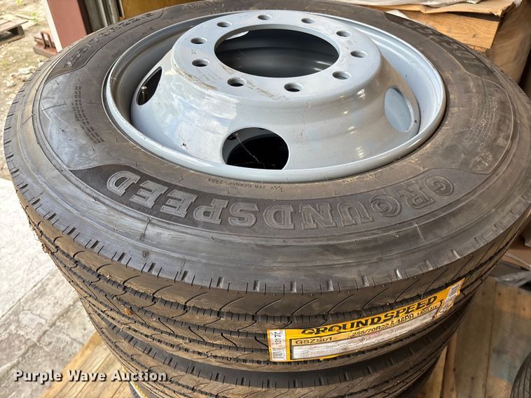 image for item EO4208 (15) Ground speed 255/70R22.5 tires and wheels