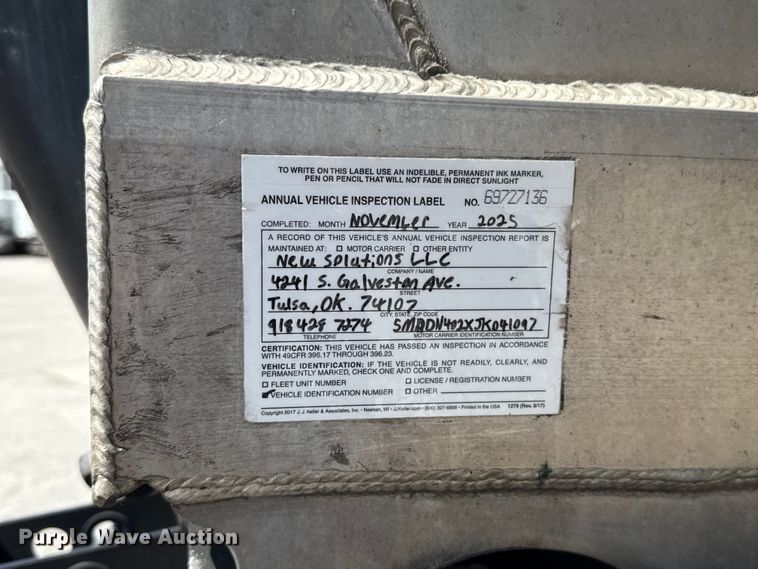 image for item ET6038 2018 Mac Trailer Manufacturing end dump trailer