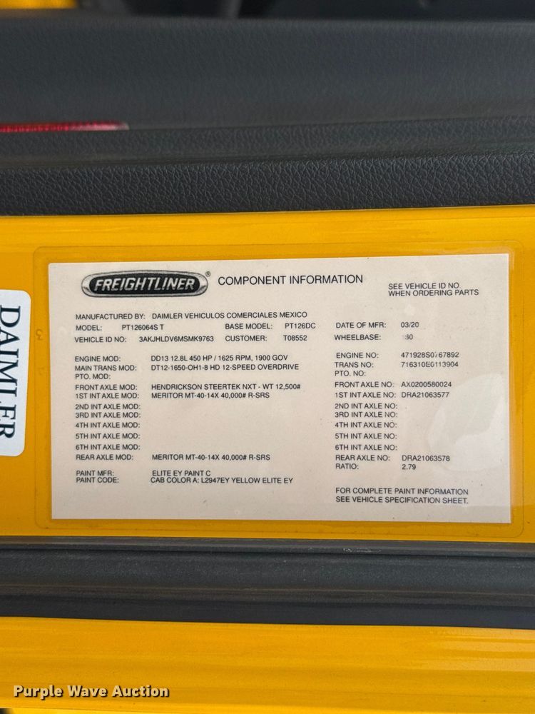 image for item ET6081 2021 Freightliner Cascadia 126 semi truck