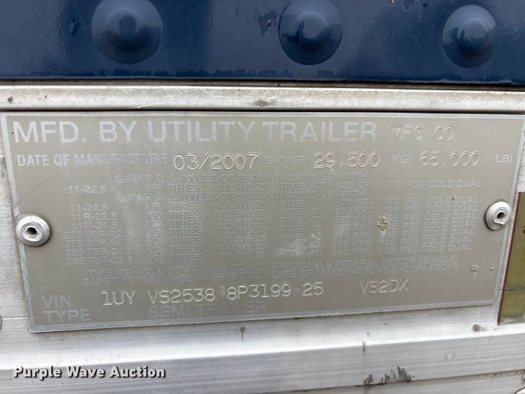 image for item EU5507 2008 Utility Trailer Manufacturer dry van trailer