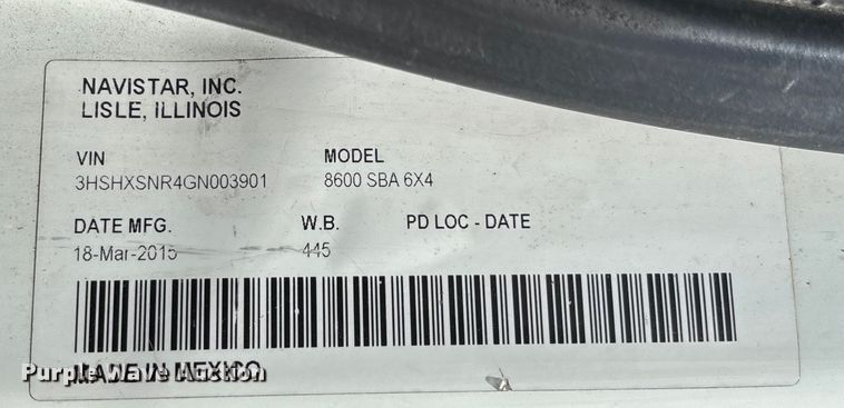 image for item FB3455 2016 International 8600 semi truck