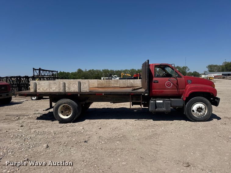 image for item FB7245 1997 GMC C6500 flatbed truck