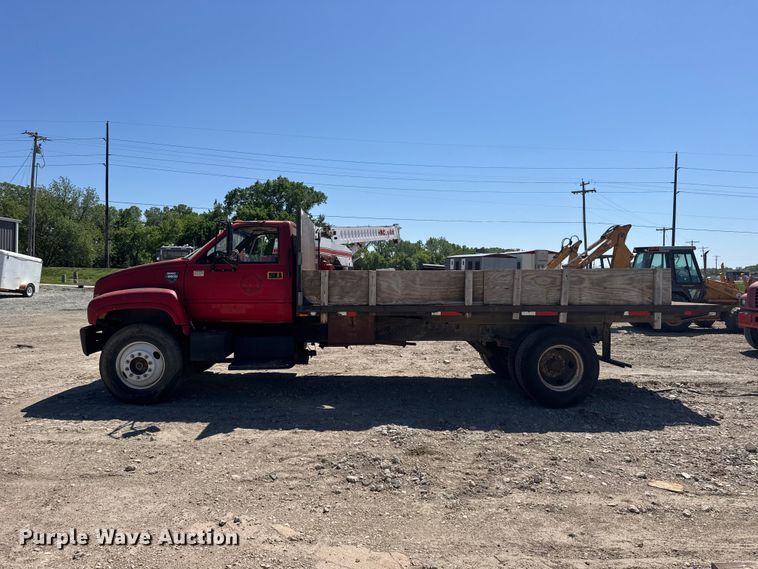 image for item FB7245 1997 GMC C6500 flatbed truck