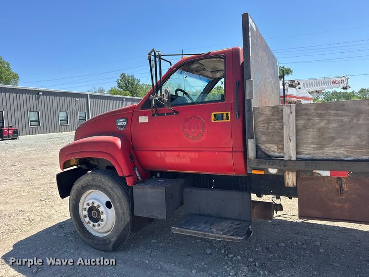 image for item FB7245 1997 GMC C6500 flatbed truck