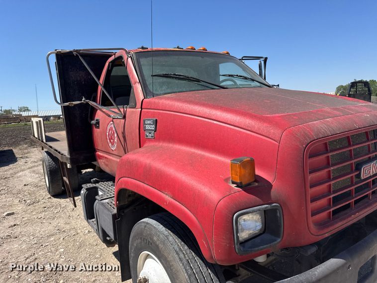 image for item FB7245 1997 GMC C6500 flatbed truck