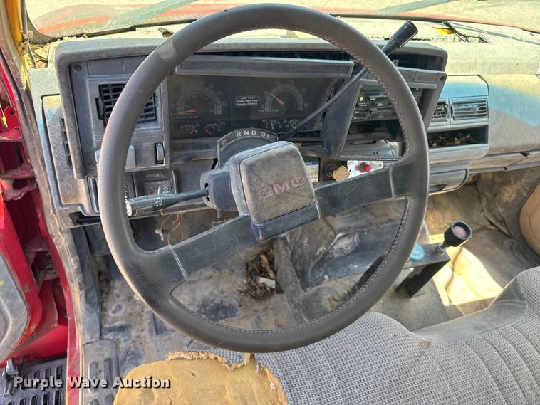 image for item FB7245 1997 GMC C6500 flatbed truck
