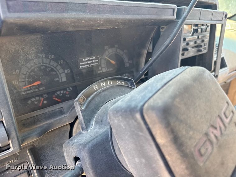 image for item FB7245 1997 GMC C6500 flatbed truck