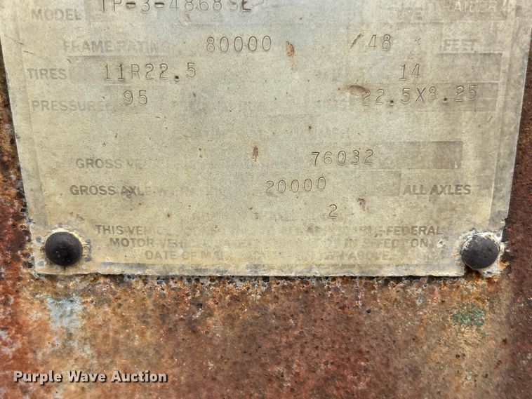 image for item FC2533 1988 Fontaine TP-3-4868SL extendable flatbed trailer