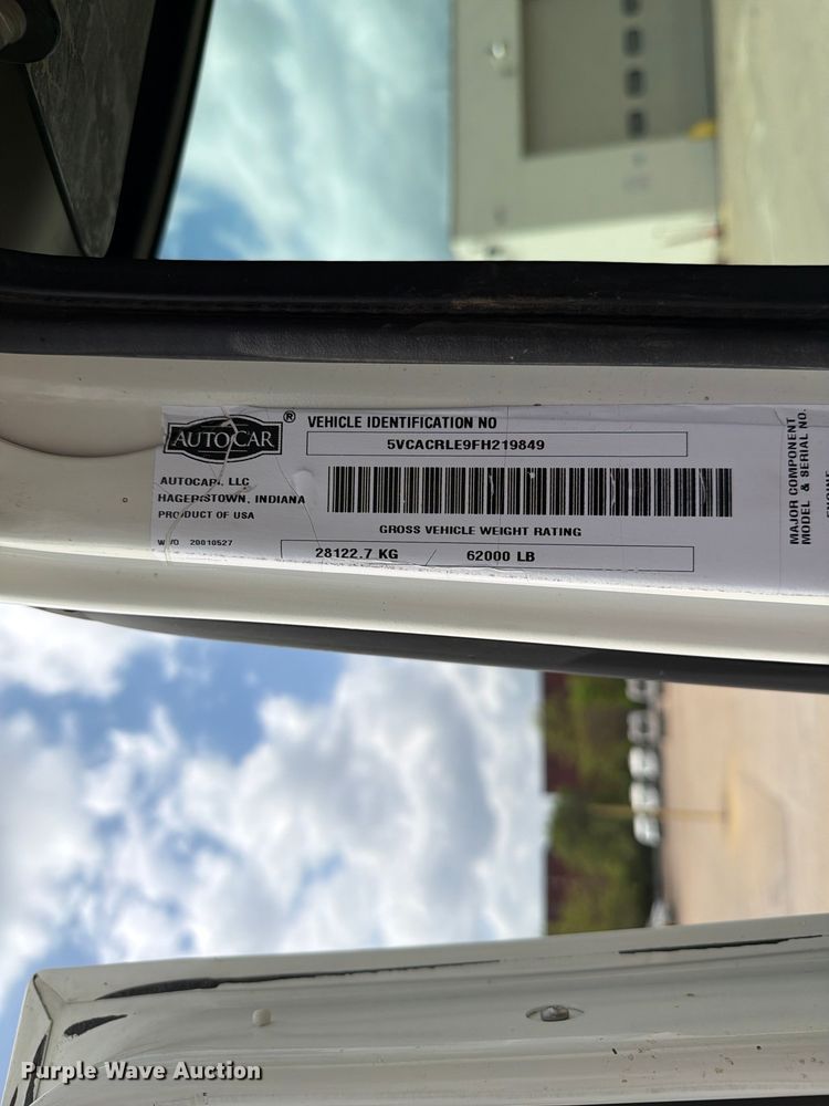 image for item FC3018 2015 Autocar Xpeditor refuse truck