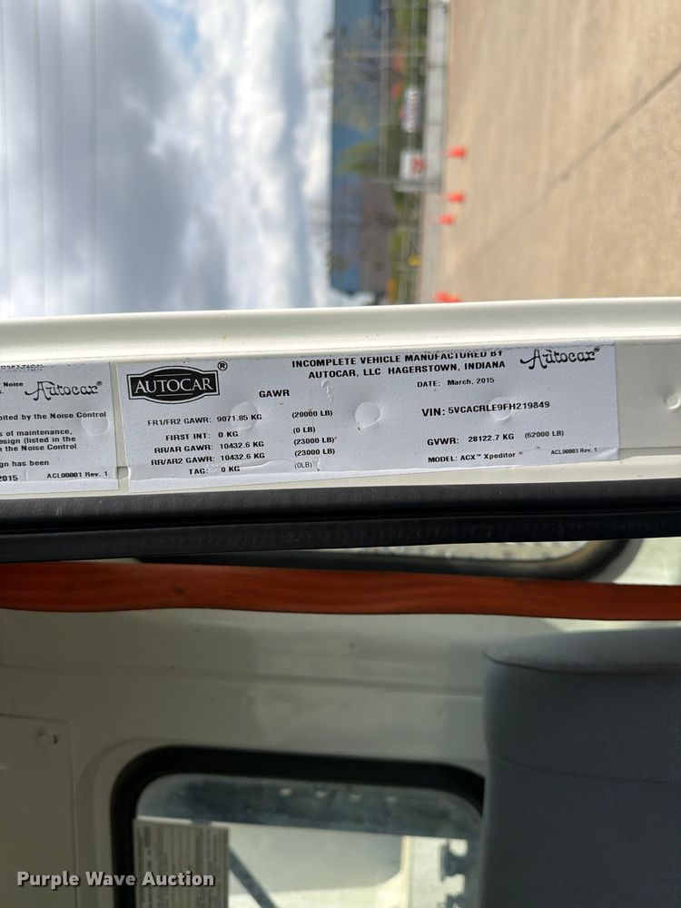 image for item FC3018 2015 Autocar Xpeditor refuse truck