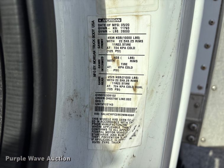 image for item FK1413 2021 Freightliner Business Class M2 box truck