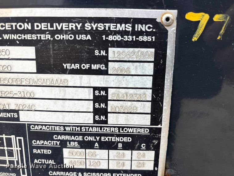 image for item FK1421 2006 Princeton Delivery Systems PB50 forklift