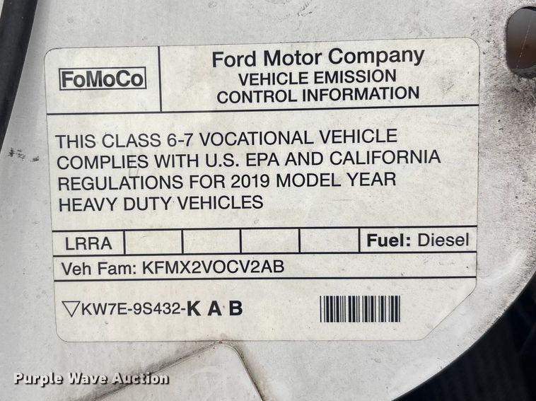 image for item YA2007 2019 Ford F750 Super Duty box truck