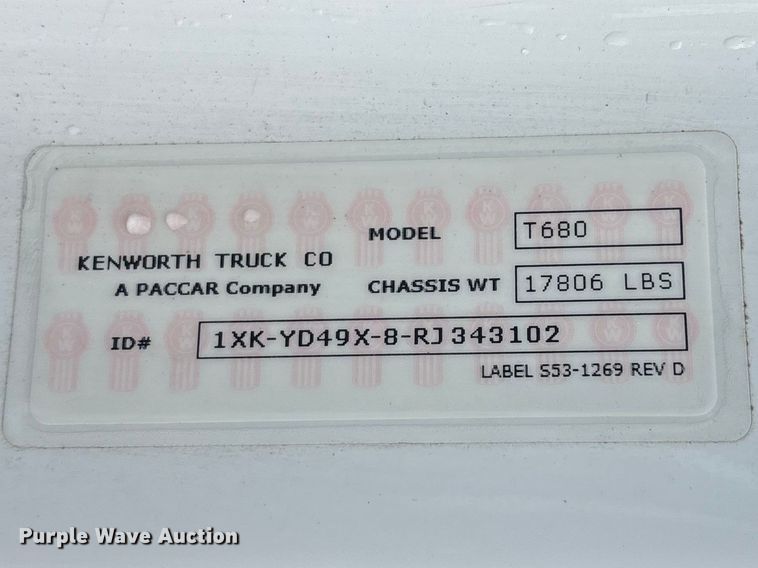 image for item YA2194 2024 Kenworth T680 semi truck