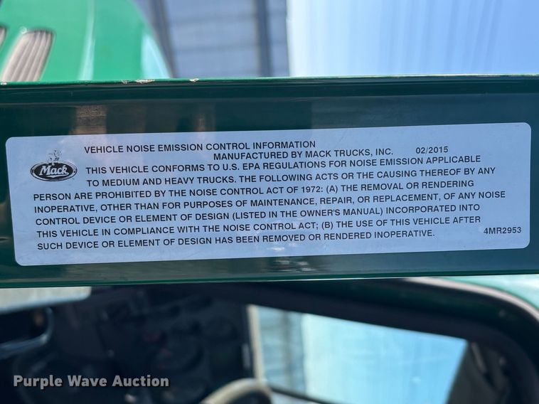 image for item YA2321 2016 Mack CXU613 semi truck