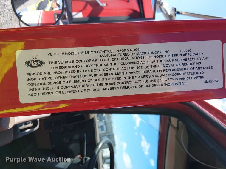 image for item YA2760 2017 Mack GU813 flatbed truck