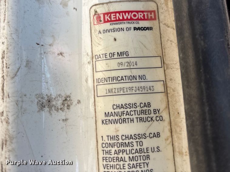 image for item YA3013 2015 Kenworth T880 dump truck