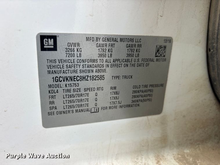 image for item DO5204 2017 Chevrolet Silverado 1500 Crew Cab pickup truck