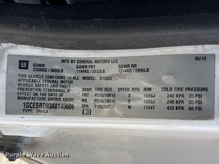 image for item DO8515 2010 Chevrolet Colorado pickup truck