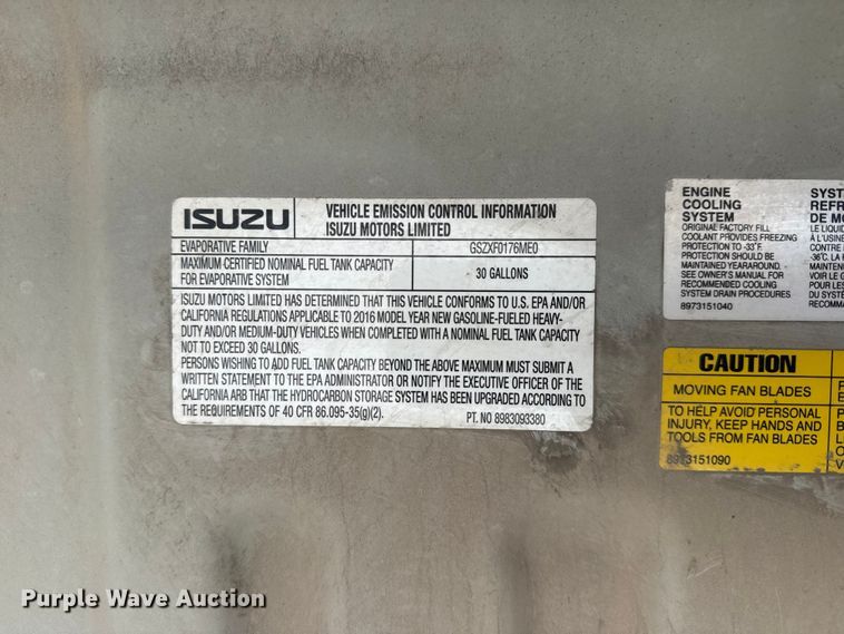 image for item DO8519 2016 Chevrolet 3500 box truck