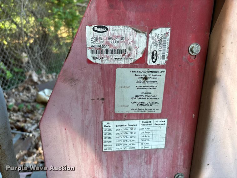 image for item DV4315 (4) Rotary HP415-100 automotive lifts