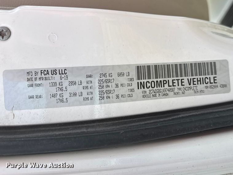 image for item DZ4450 2019 Braun  Dodge Grand Caravan handicap accessible van