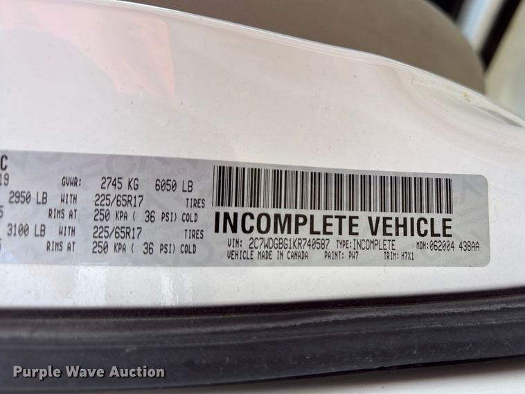 image for item DZ4450 2019 Braun  Dodge Grand Caravan handicap accessible van
