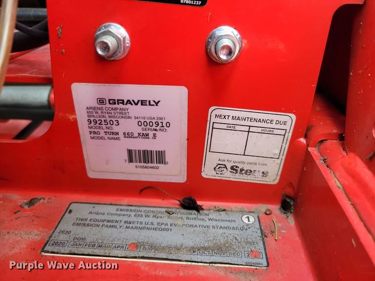 image for item DZ7103 2023 Gravely Pro Turn 660 ZTR lawn mower