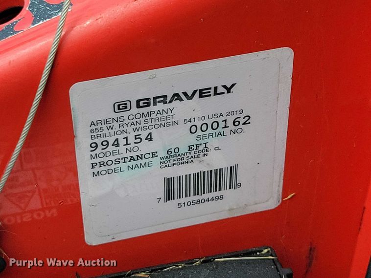 image for item DZ7107 2020 Gravely Pro Stance 60 ZTR lawn mower