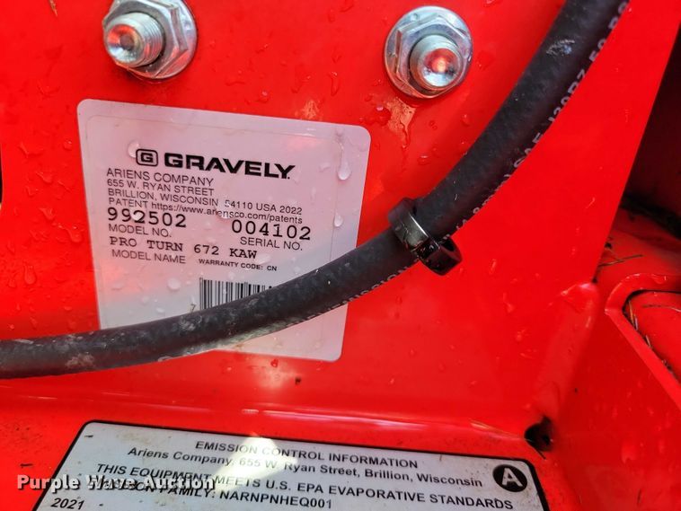 image for item DZ7116 2022 Gravely Pro Turn 672 ZTR lawn mower