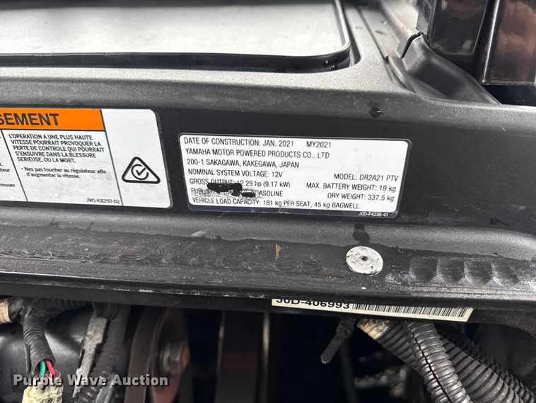 image for item EG9030 2021 Yamaha Drive golf cart