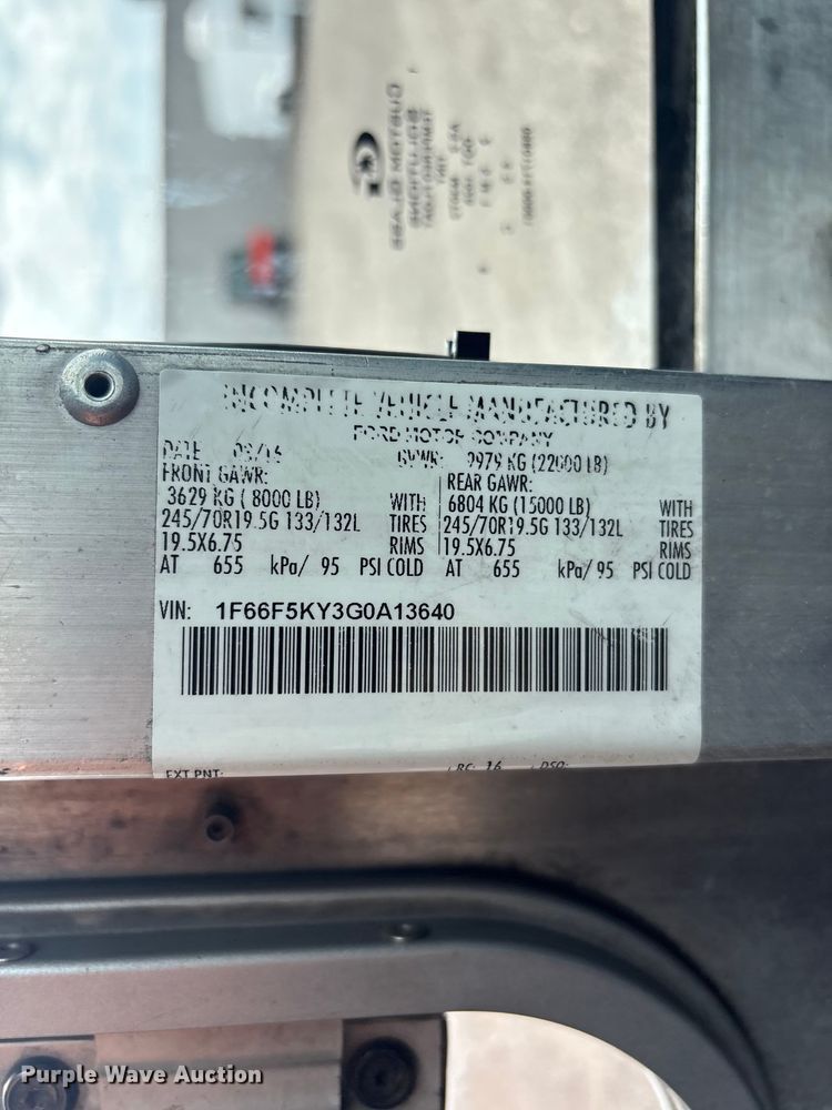 image for item EG9039 2016 Ford F59 delivery truck