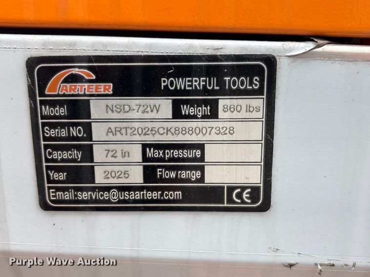 image for item EI5824 2025 Arteer NSD-72W skid steer seeder
