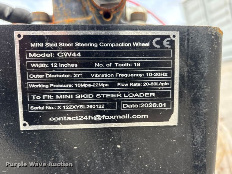 image for item EI5825 2026 Giyi CW44 skid steer compaction wheel