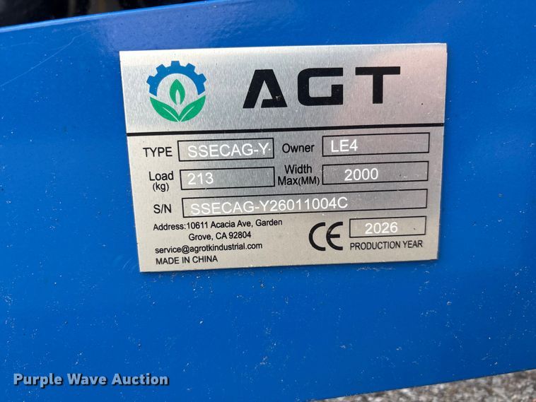 image for item EI5829 2026 AGT SSECAG-Y skid steer auger