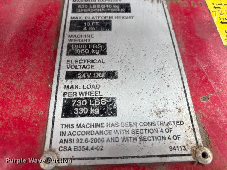image for item EI5832 2018 MEC 1330SE scissor lift
