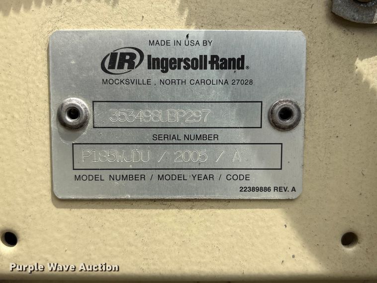 image for item EI5833 2005 Ingersoll - Rand P185WJDU air compressor