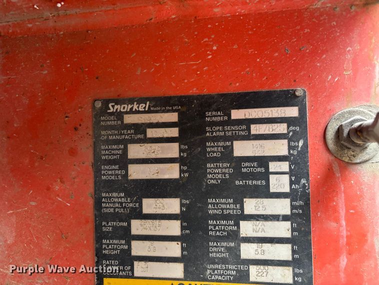 image for item EO4244 Snorkel S1930 scissor lift